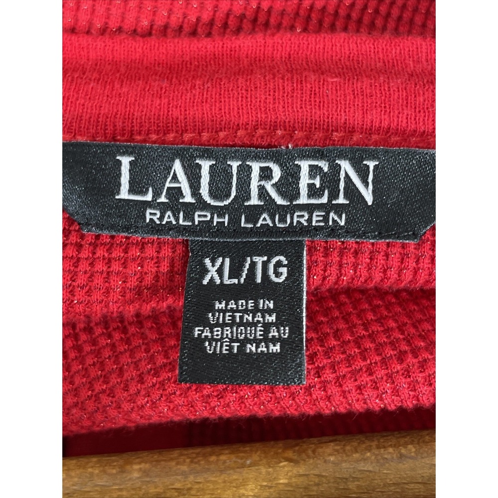 Lauren Ralph Lauren Top Womens Size Extra‎ Large Black Label V-Neck Shiny - Picture 10 of 15